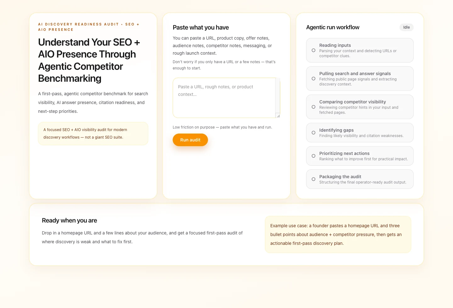 AI Discovery Readiness Audit product screenshot