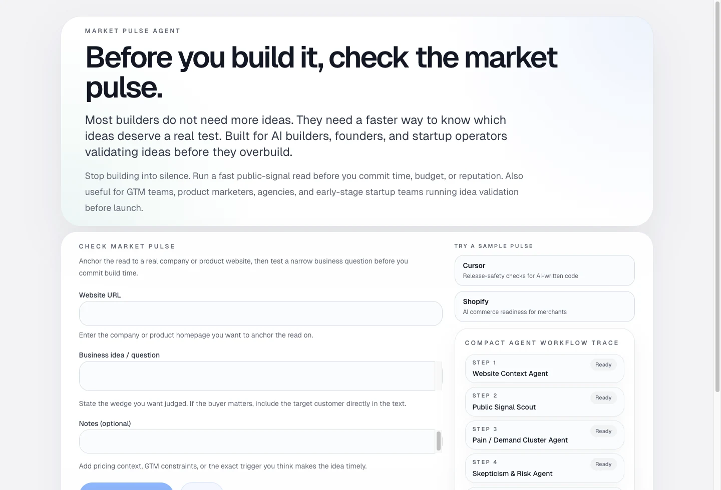 Market Pulse Agent product screenshot